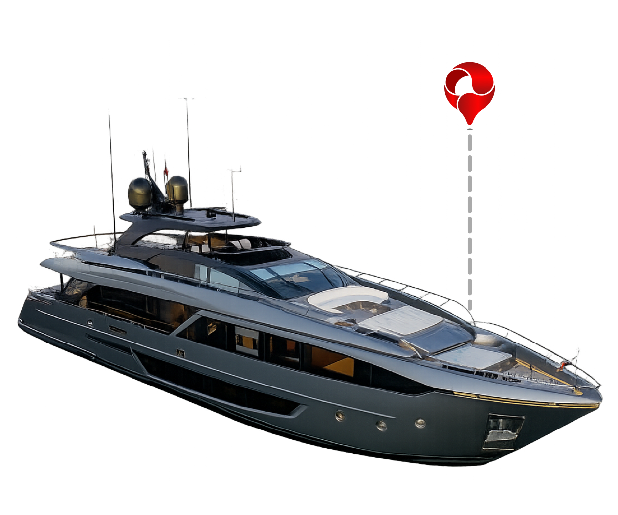 Yate con sistema de rastreo GPS