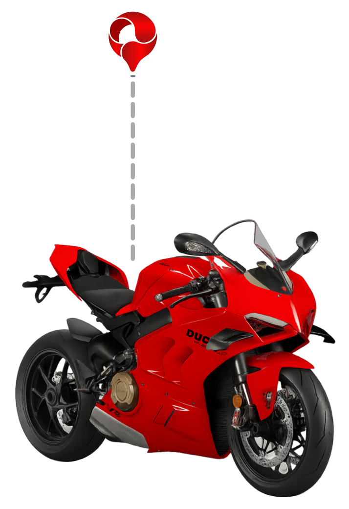 Motocicleta con sistema de rastreo GPS