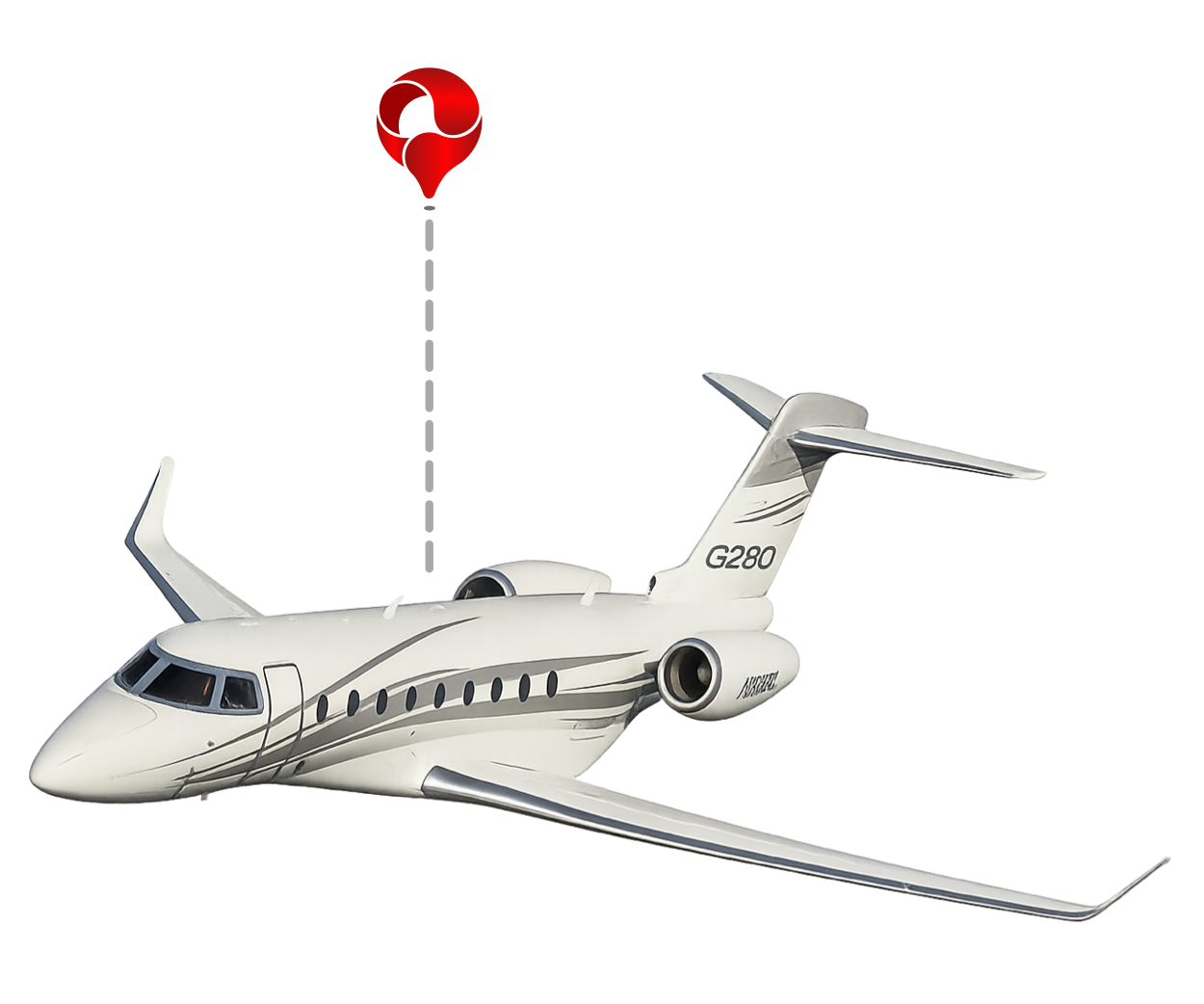 Jet con sistema de rastreo GPS